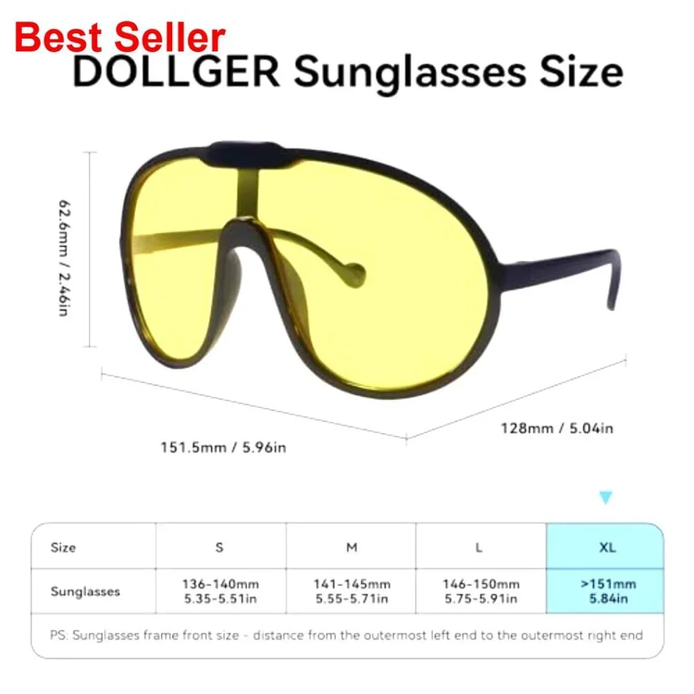Oversized One Piece Sunglasses UV400 Shield Goggles Unisex Fashion